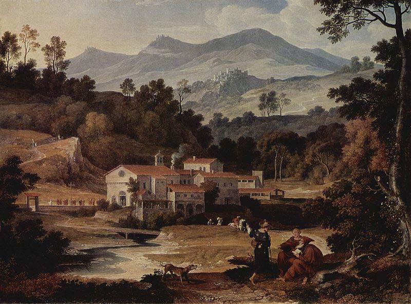 Joseph Anton Koch Das Kloster San Francesco im Sabinergebirge bei Rom oil painting image